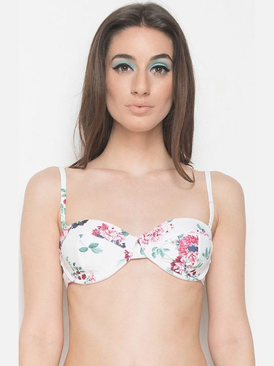Fără bretele Top bikini Floral