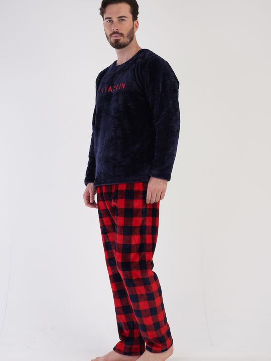 Vienetta Secret Men's Winter Checked Pajama Pants Diamonds.