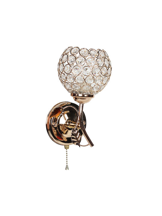 Globobox Leuchte Wand mit Fassung E27 Gold 219x14x14cm