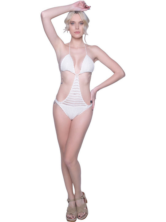 One-Piece Swimsuit Beige