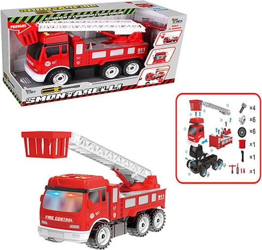 Metropoli Toy Car Scale 1:16 Fire Truck Pull Back for 3+ Years