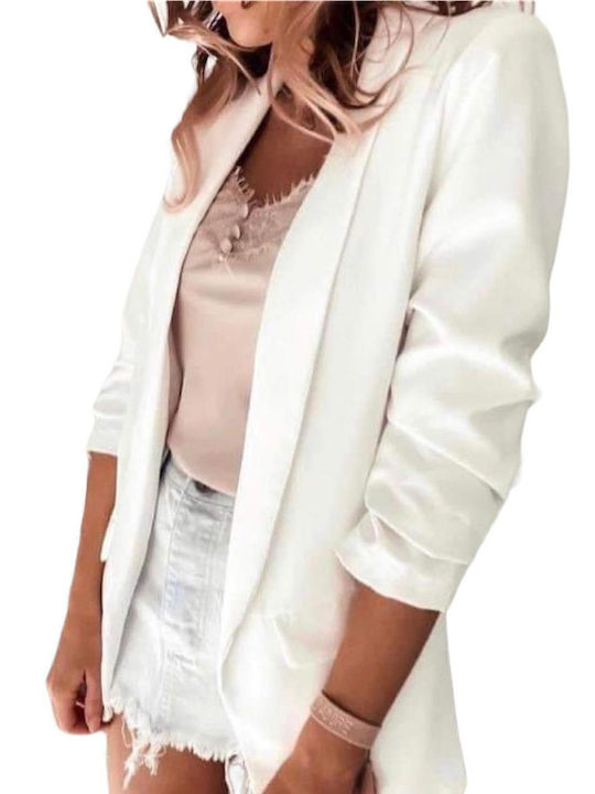 Woman's Fashion Γυναικείο Σακάκι Λευκό