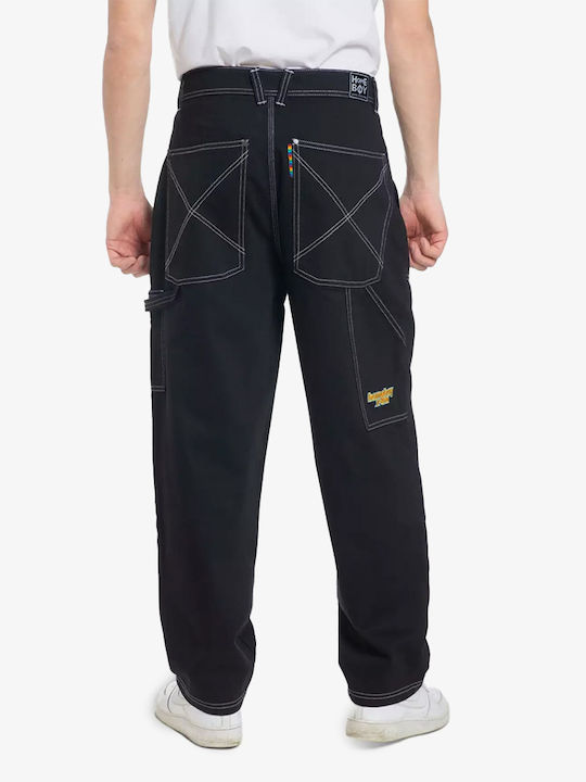 Homeboy Men's Trousers in Baggy Line Black