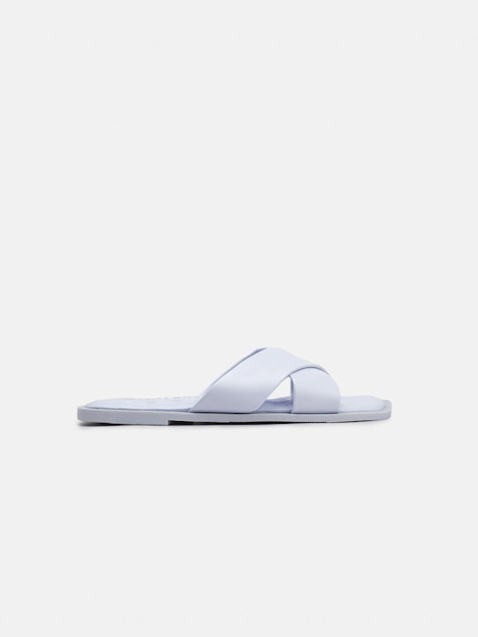 InShoes Καπιτονέ Πάτο Damen Flache Sandalen Flatforms in Hellblau Farbe