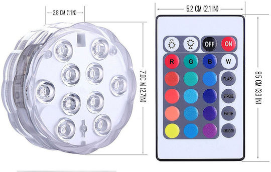 Rixme Submersible Pool Spotlight with Remote Control and Multicolour (RGB) Light 100316