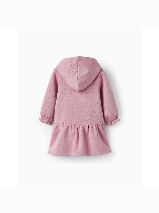 Zippy Sweatshirt Kids Dress Long Sleeve Pink