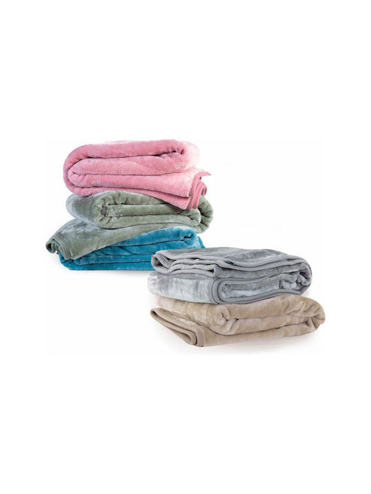 Nef-Nef Homeware Loft Blanket Velvet Single 160x220cm. Linen