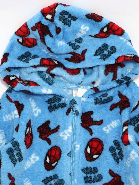 Marvel Kinder Einteiliger Schlafanzug Winter Fleece Blau