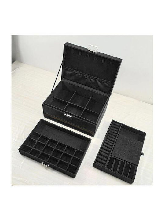 Jewellery Box Black 24.5x17.5x11.5cm