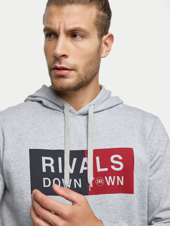 Rivals Herren Sweatshirt mit Kapuze und Taschen GRI