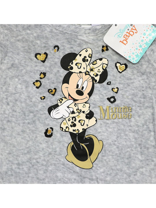 Disney Minnie Mouse Babystrampler Langärmliges Samt Gray