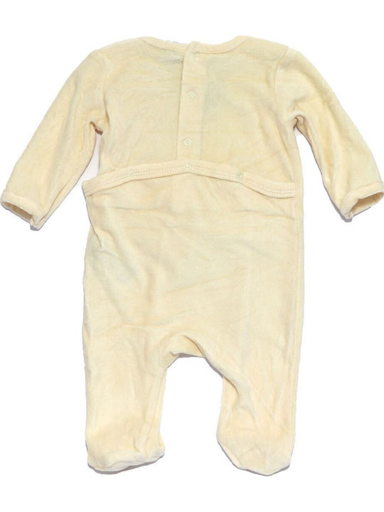 Disney Minnie Mouse Бебешко Боди Дълъг ръкав Велур Екрю