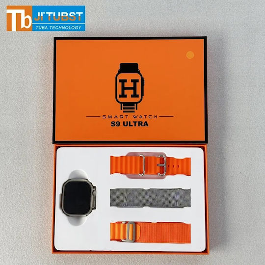 S9 Ultra Smartwatch mit Pulsmesser (Orange)