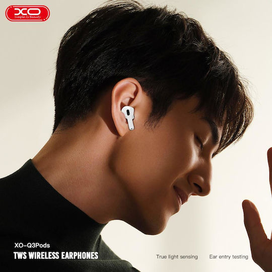 XO Q3 In-ear Bluetooth Handsfree Ακουστικά με Θήκη Φόρτισης Λευκά