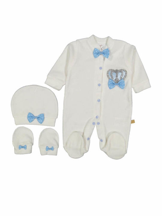 Annora Baby Set Baby Strampler Samt Weiß