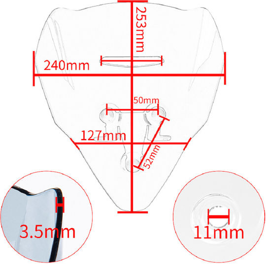 Ducati Motorcycle Windshield & Windscreen Tinted Visor for Ducati Streetfighter XX-3263-SMK
