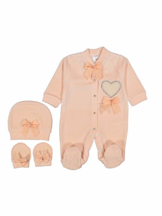 Annora Baby Σετ Φορμάκια Βελουτέ Ροζ 3τμχ