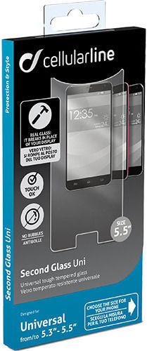 Cellular Line Tempered Glass (Universal 5.3" to 5.5")