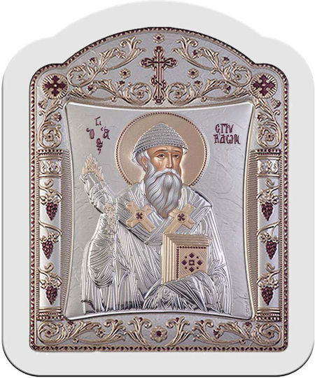 Slevori Εικόνα Heiliger Spyridon Silber 34.5x44.5cm