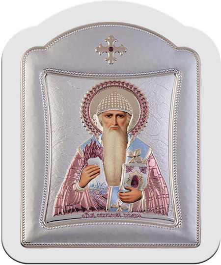 Slevori Εικόνα Heiliger Spyridon Silber 28.7x36.5cm