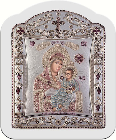 Slevori Icoană Maica Domnului Cu Pruncul Argintie 28.7x36.5cm
