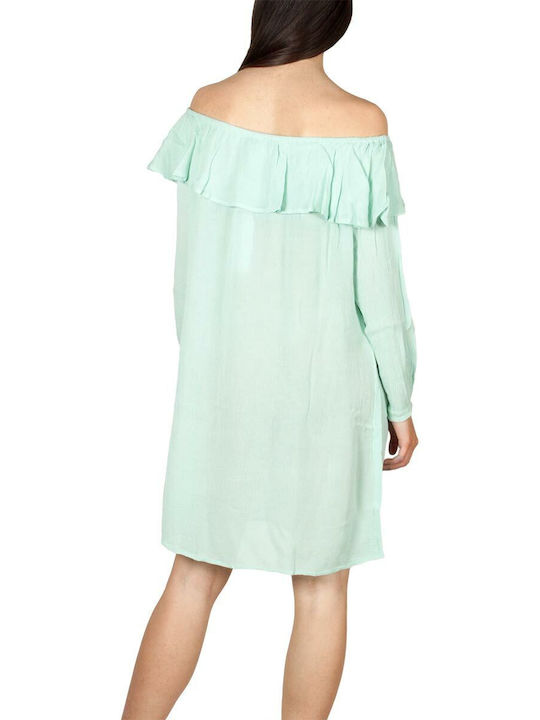 Mini Dress with Ruffle light green