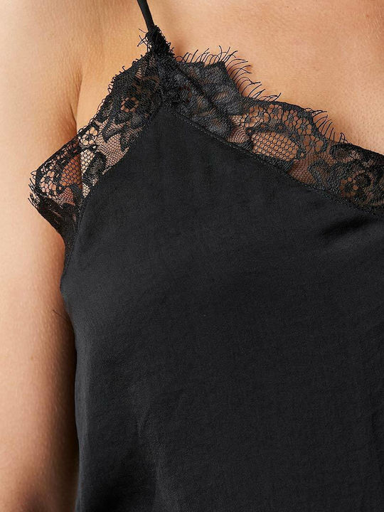 Women's Blouse with Straps Black