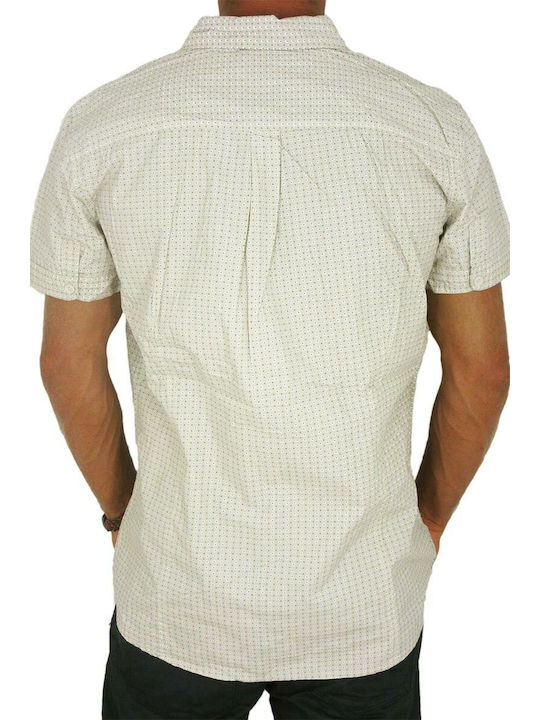 Paperinos Men's Shirt Short Sleeve Cotton Polka Dot Beige