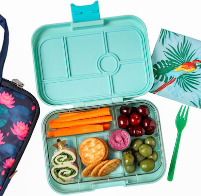 Yumbox Original Recipient pentru mâncare pentru copii din plastic Turquoise 8.5 x 6buc