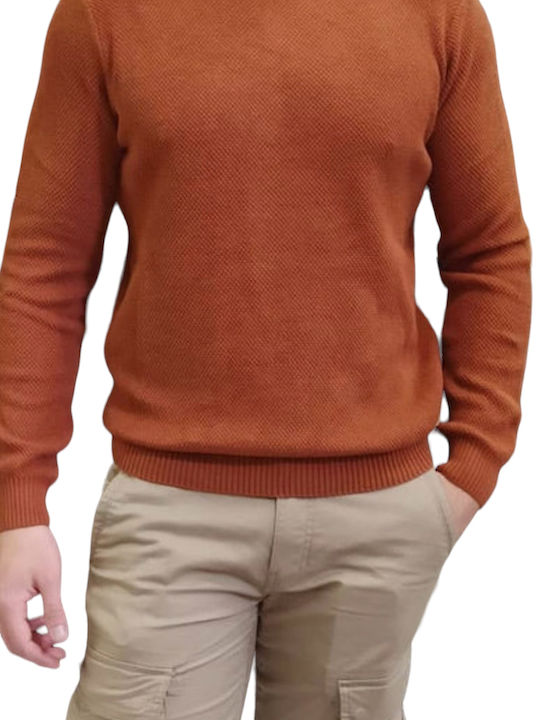 Double Men's Long Sleeve Sweater Brown