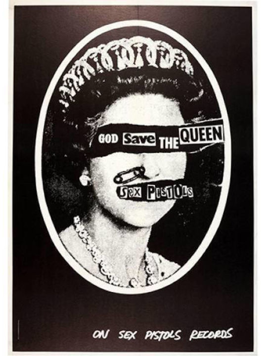 Takeposition Z-cool Sex Pistols God Save Queen Φούτερ Ζακέτα με Κουκούλα με Στάμπα Λευκή