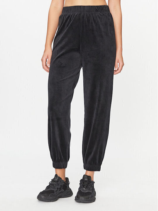 Rebel Pantaloni de Trening cu elastic Catifea Negru