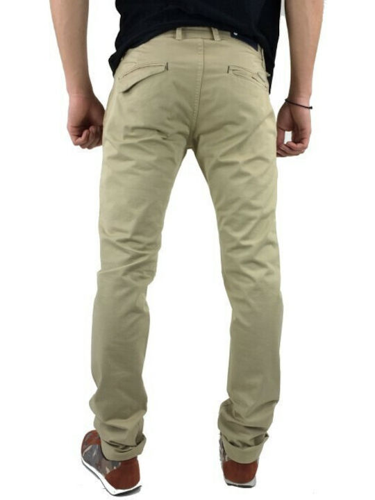 Premium Pantaloni pentru bărbați Chino Elastice cu Croială Slim Beige