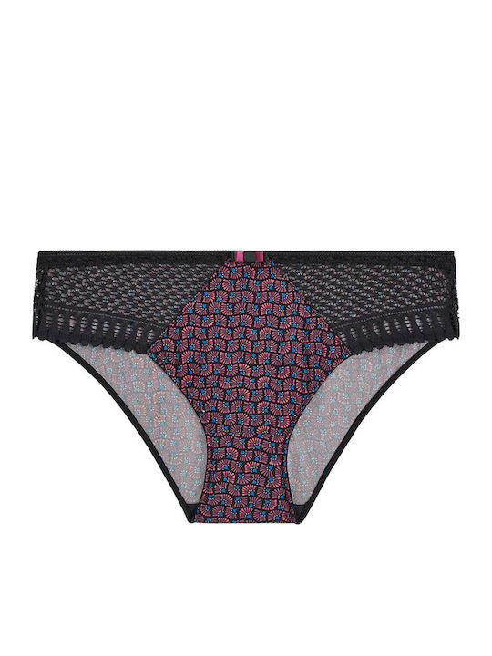 Damen Slip mit Spitze Schwarz
