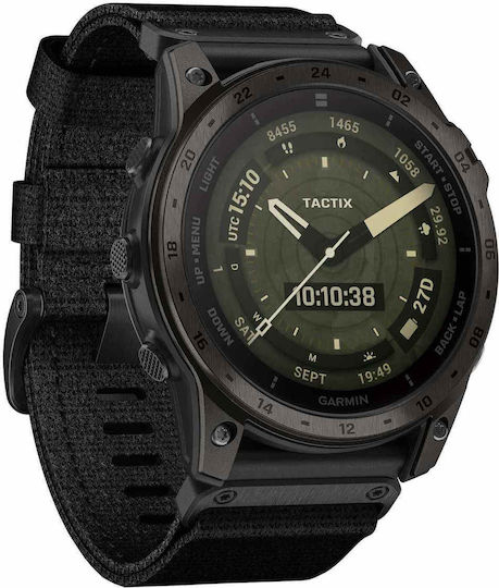 Garmin Tactix 7 AMOLED Edition Titanium 51mm Waterproof Smartwatch with Heart Rate Monitor (Nylon and Silicone Black)