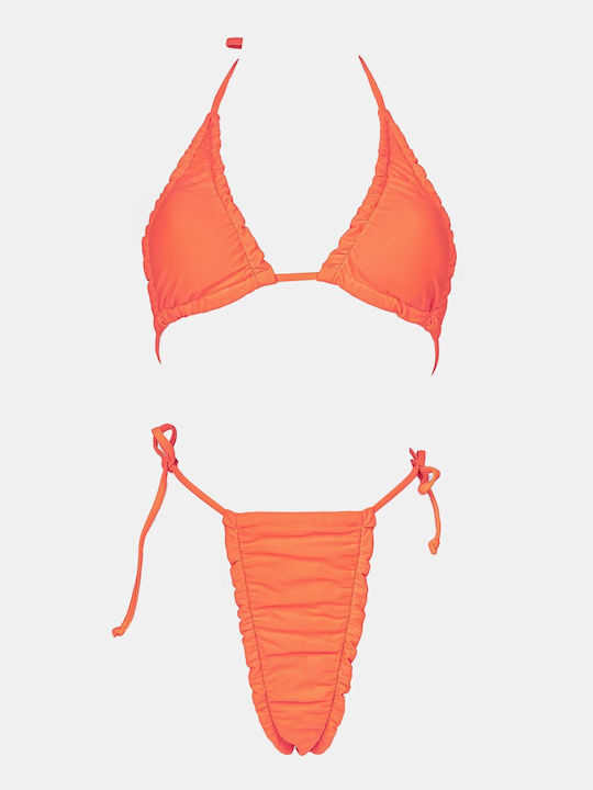 Set Bikini Dreieck mit Abnehmbarer Verstärkung Orange