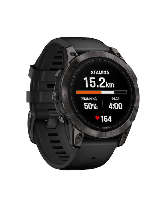 Garmin Epix Pro (Gen 2) Sapphire Edition Titanium 47mm Waterproof Smartwatch with Heart Rate Monitor (Carbon Grey DLC Titanium with Black Band)