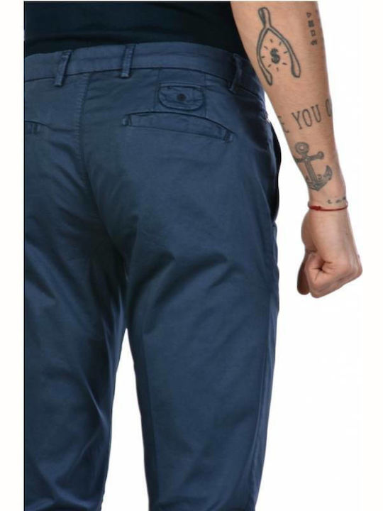 Xagon Man Herrenhose Chino Elastisch in Tapered Linie Blau