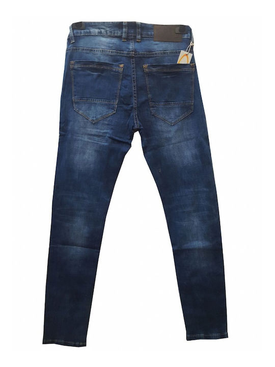 Men's Jeans Pants Elastic Blue