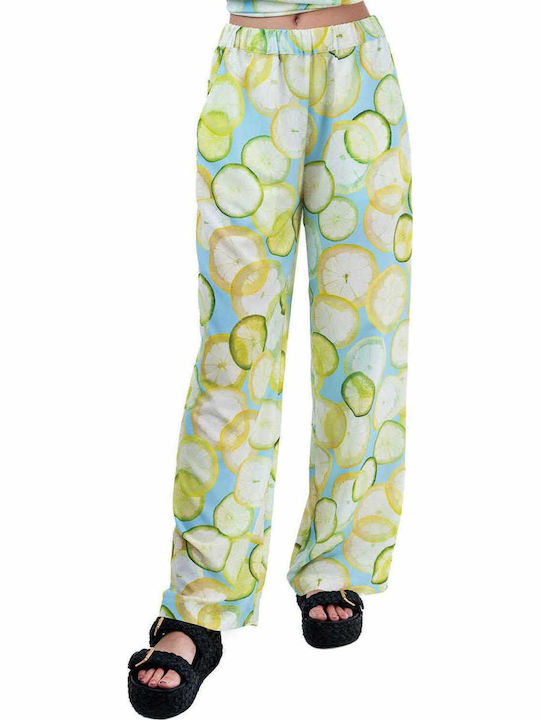 Ice Play Damen Hoch tailliert Stoff Hose mit Gummizug