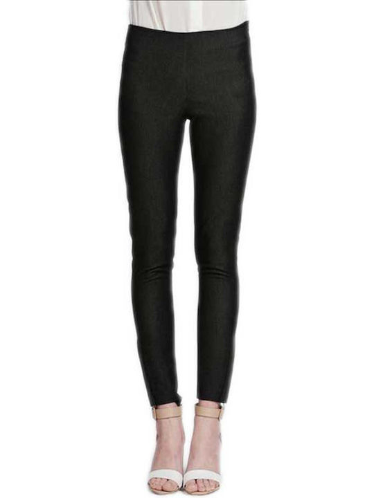 Damen Hoch tailliert Stoff Hose in Schlanker Passform Black