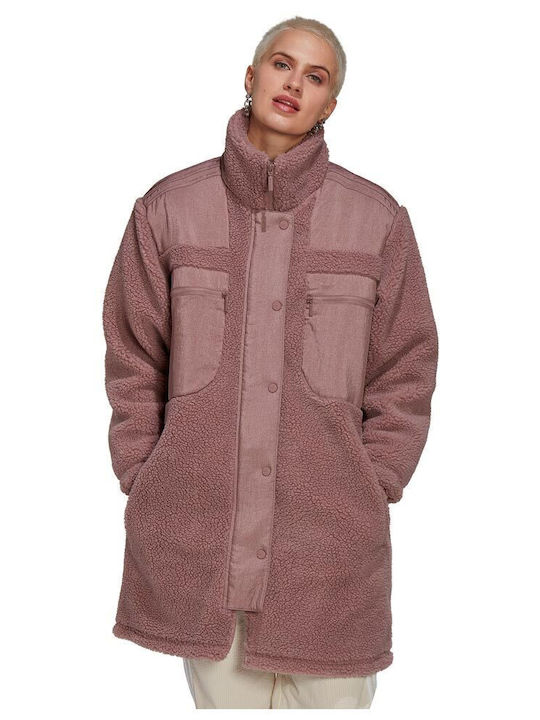Sherpa Women's Purple Coat with Zipper