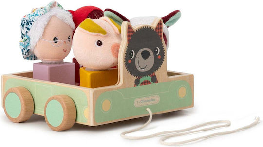 Lilliputiens Ziehspielzeug Lauflernwagen Auto aus Holz für 12++ Monate