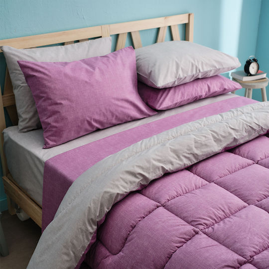 Charalambidis Textiles Пухено Единично 160x240бр Solid Fuchsia/beige 350 г/м²Gsm