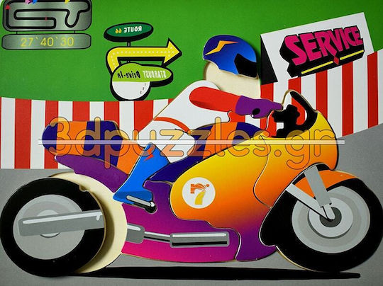 Wooden Kids Peg Puzzle Motorcycle for 2+ Years 11pcs Anelixi