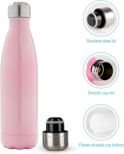 Koupakoupa Kids Water Bottle Thermos Barbie Aluminium with Screw Cap Pink 500ml