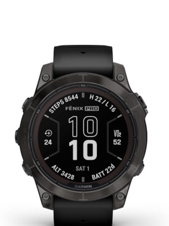 Garmin fenix 7 Pro Sapphire Solar Titanium 47mm Waterproof Smartwatch with Heart Rate Monitor (Titanium Carbon Gray DLC with Black)