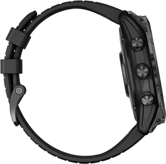 Garmin Fenix 7X Pro Sapphire Solar Edition Titan 51mm Wasserdicht Smartwatch mit Pulsmesser (Carbon Grey DLC Titanium with Black Band)