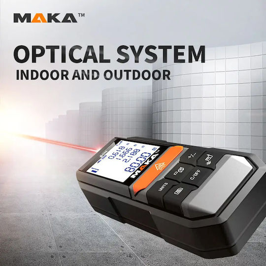Maka Technology Μέτρο Laser MK201 με Εύρος Μέτρησης 0.03m-80m