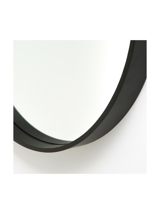 La Redoute Interieurs Wall Mirror with Black Wooden Frame Diameter 55cm 1pcs